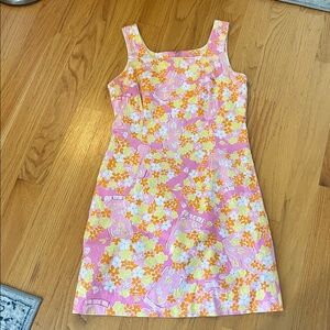 Lilly Pulitzer Shift Dress white label vintage size 8 Fireflies floral